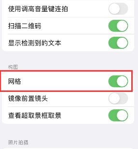 张港镇苹果手机维修网点分享iPhone如何开启九宫格构图功能 