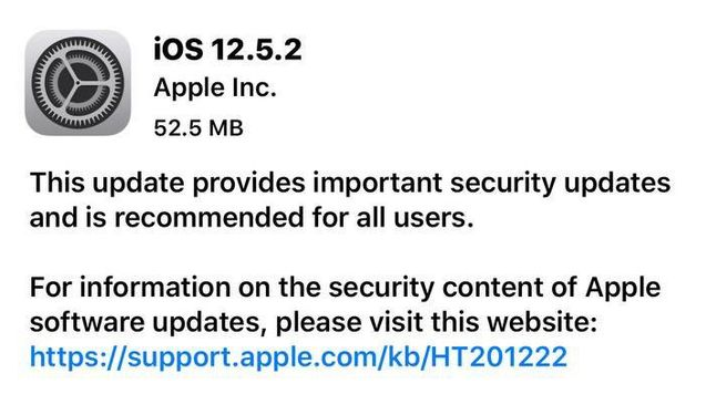 张港镇苹果手机维修分享iOS12.5.2发布，建议所有老苹果用户安装 